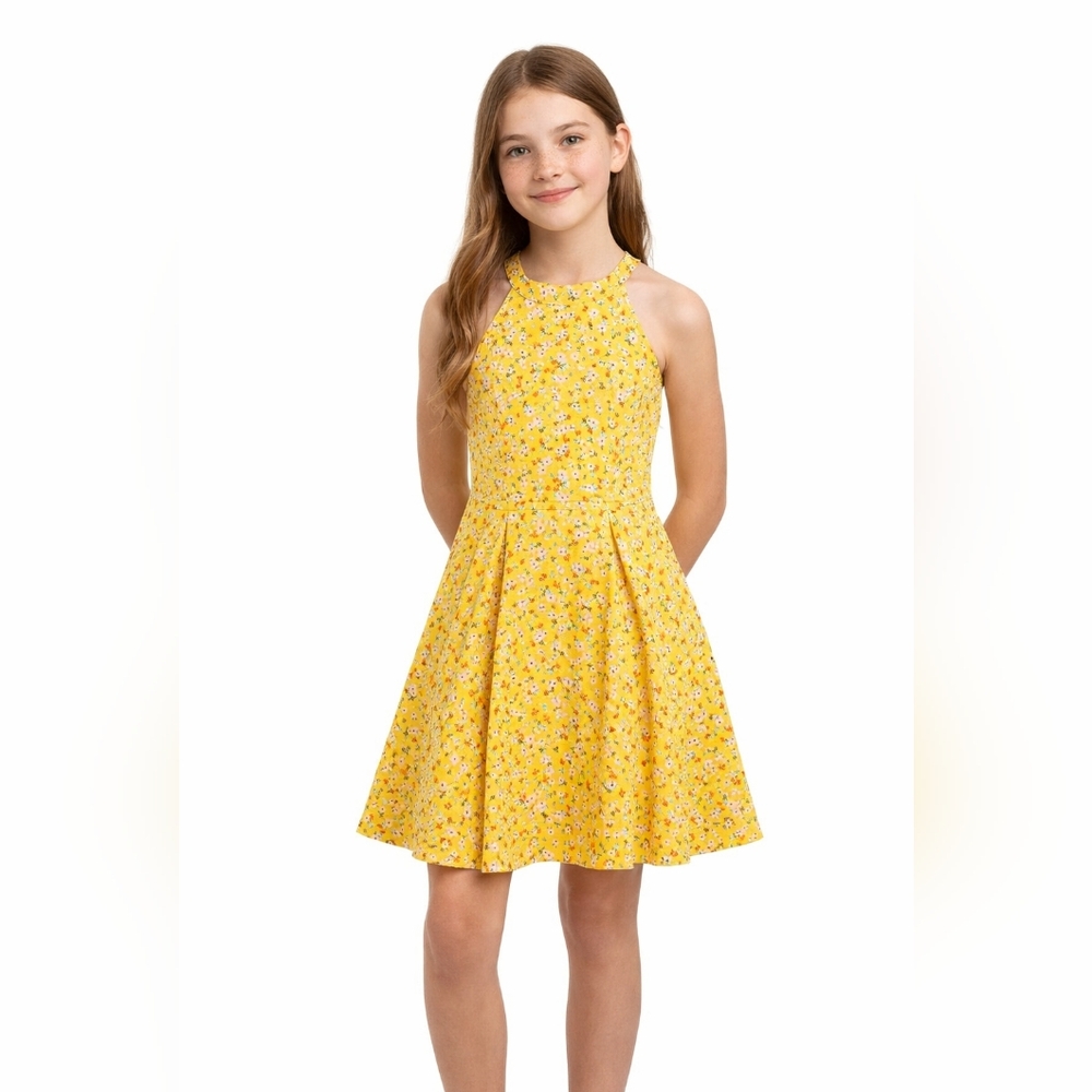 Copper Key Floral Dress Girls Large NEW